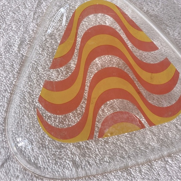 Vintage 70’s Hallå Assiett Wave Glass Art Snack Plate Side Plate Trinket Dish - Picture 7 of 10